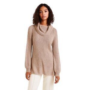 NWT EIGHT EIGHT EIGHT TAN/BEIGE COWL NECK SWEATER SIZE S